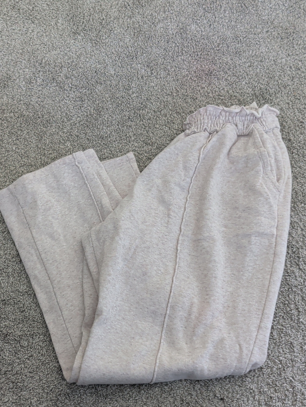 Ultra Flirt Light Heather Gray Kids Sweatpants with Elastic Ruffle Waist